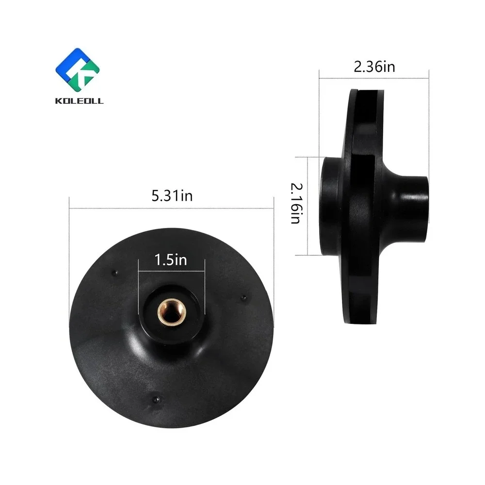 Swimming Pool Spa Pump Impeller 073129 Black Brass‎ Threaded Center NEW
